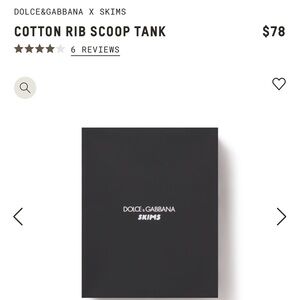 DOLCE&GABBANA X SKIMS COTTON RIB SCOOP TANK